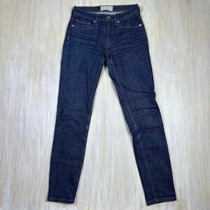 Everlane Dark Wash Mid Rise Skinny Slim Fit Casual Everyday Stretch Jeans 24